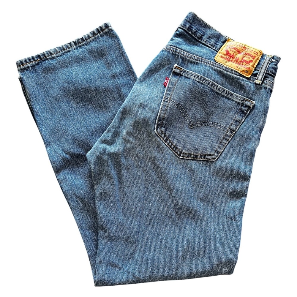 Levis 505 Mens Straight Leg Jeans Regular Fit 34x30 Medium Wash Blue 00505-4886